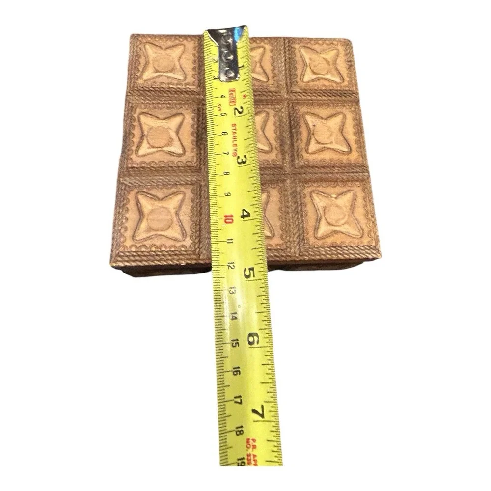 Hand Carved Painted Wooden Hinged‎ Box Made in Poland No Key